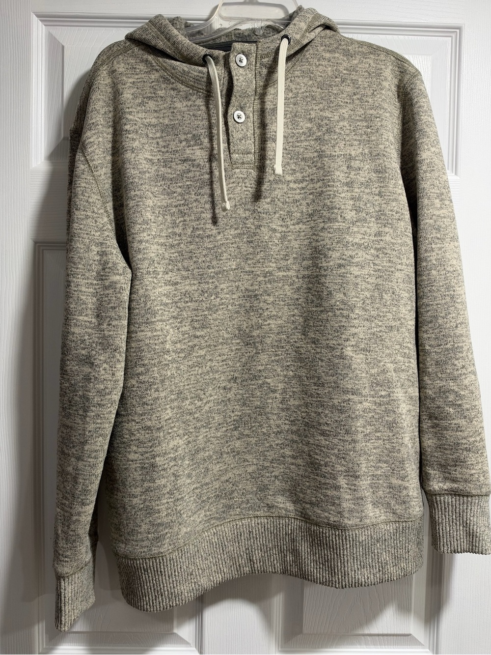 Van Heusen Men's Heathered Cream Crewneck Hoodie Sweater